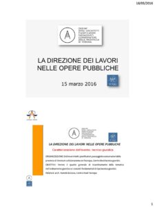 il Direttore dei Lavori nelle Opere Pubblihe